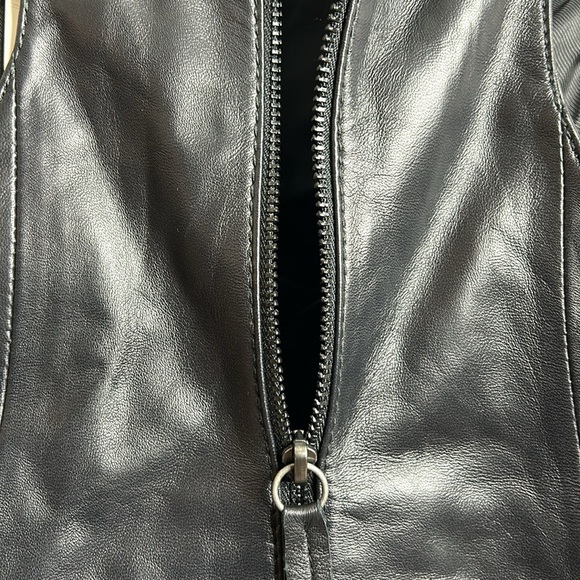 NWT Lita By Ciara Womens Black Lamb Leather Sleeveless Crop Top SIZE LARGE - Picture 5 of 7